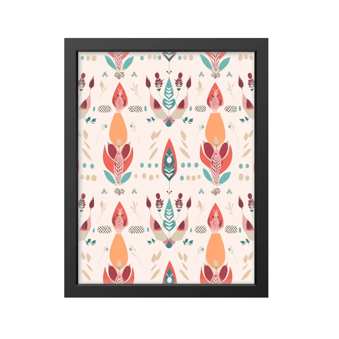 Folk Petals – Boho Floral Pattern Wall Art