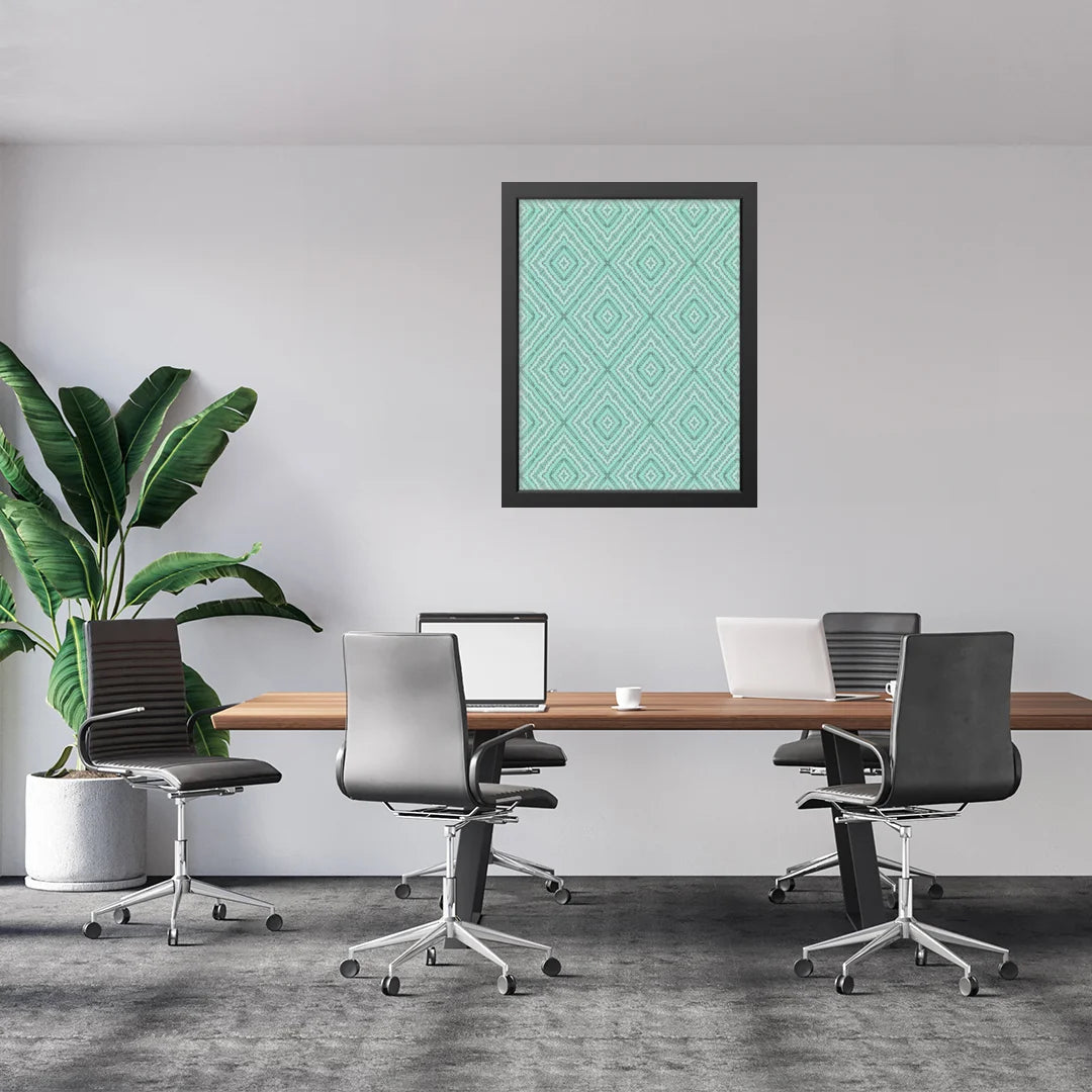 Aqua Harmony – Diamond Weave Wall Art