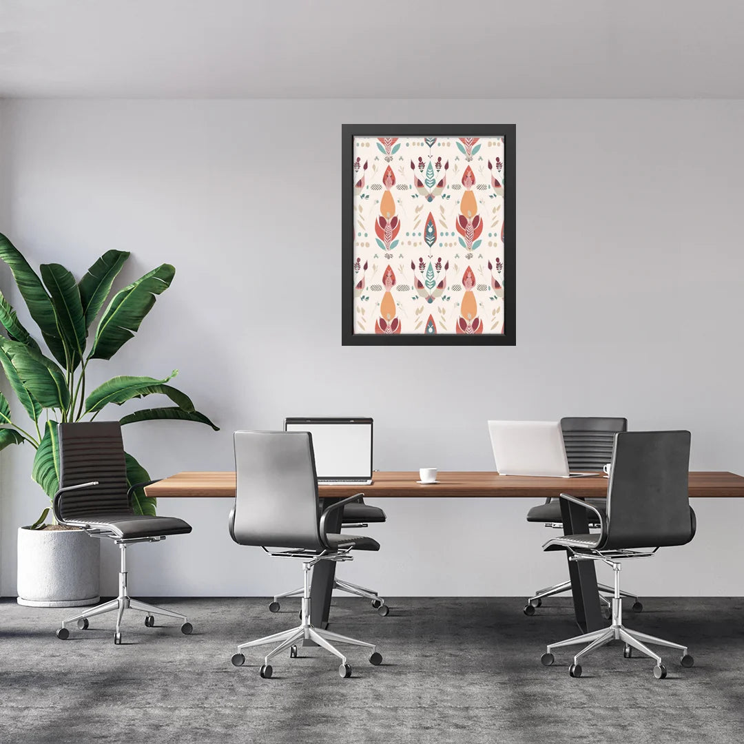 Folk Petals – Boho Floral Pattern Wall Art
