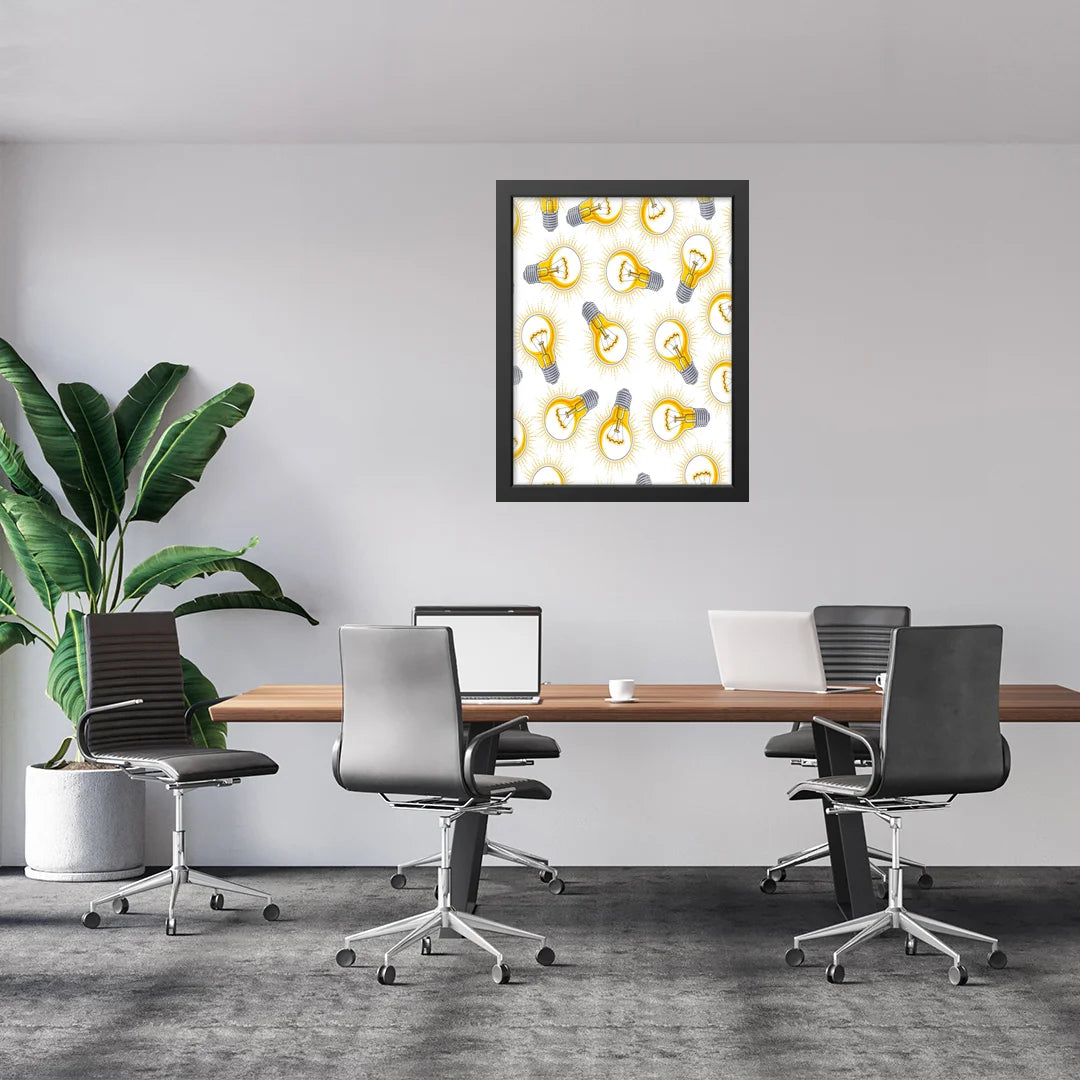 Bright Ideas – Lightbulb Pattern Wall Art