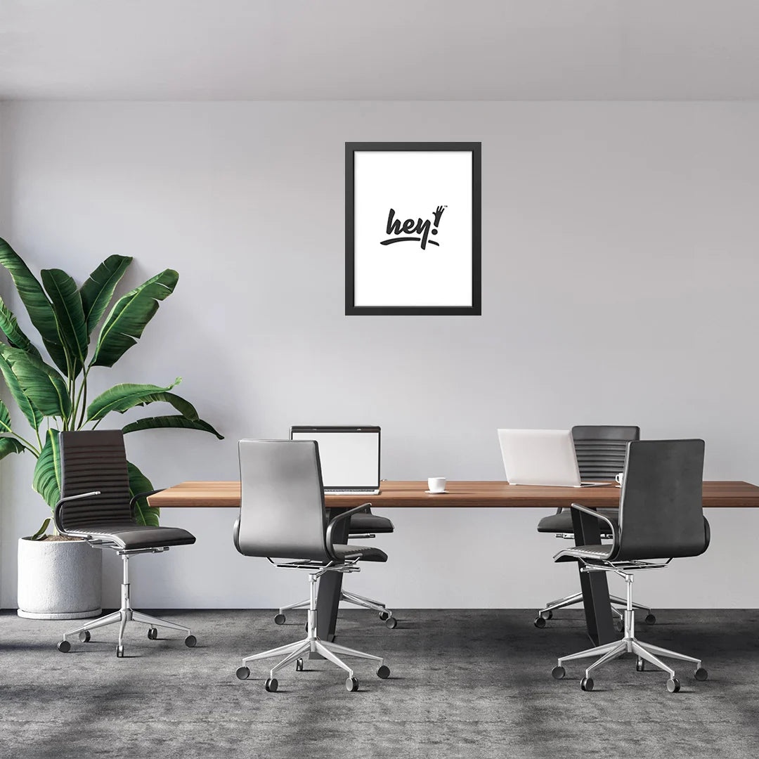 Hey! Minimalist Typography Wall Art