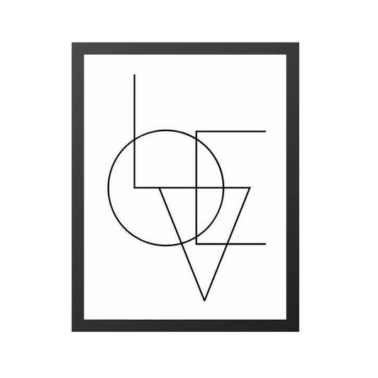 Geometric “LOVE” Line Art Print