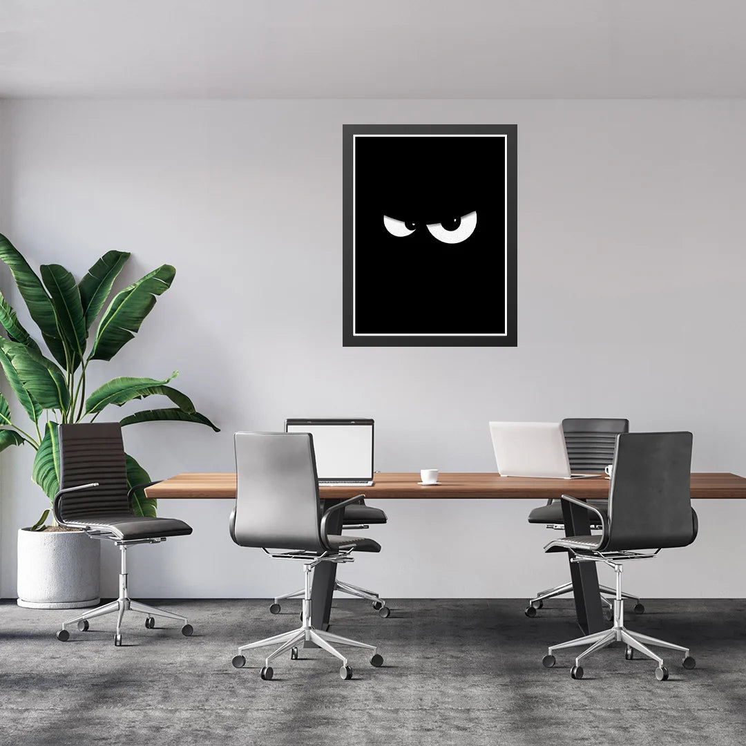 Dark Mood Eyes – Minimalist Black Wall Art